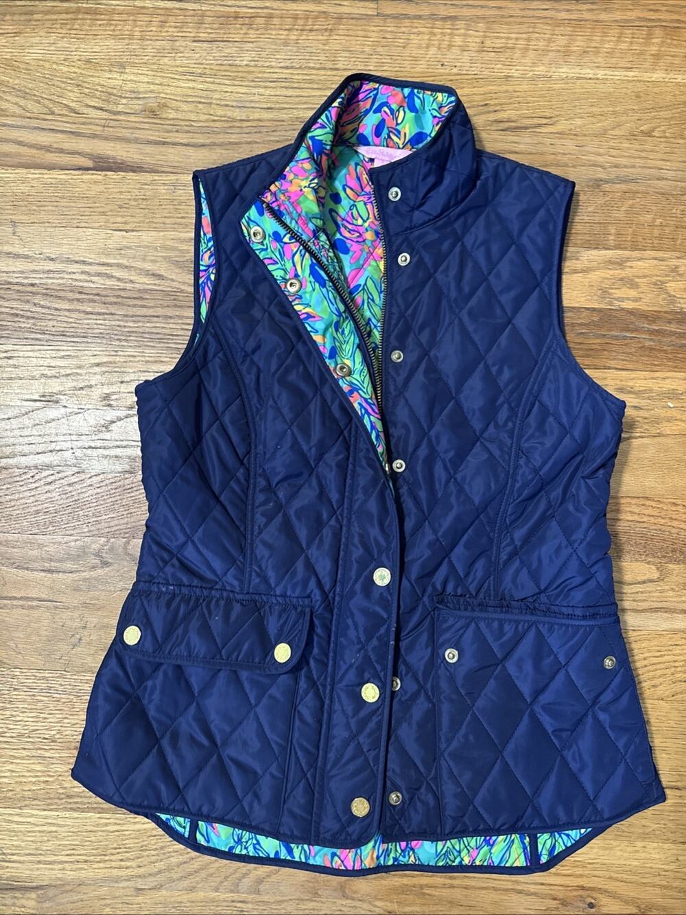Lilly Pulitzer Women’s Getaway Quilted Vest Size Small Equestrian